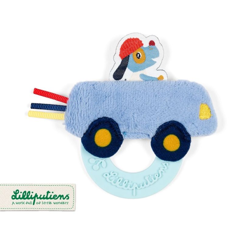 Lilliputiens, Piesek Jules w autku, gryzak sensoryczny, 3m+