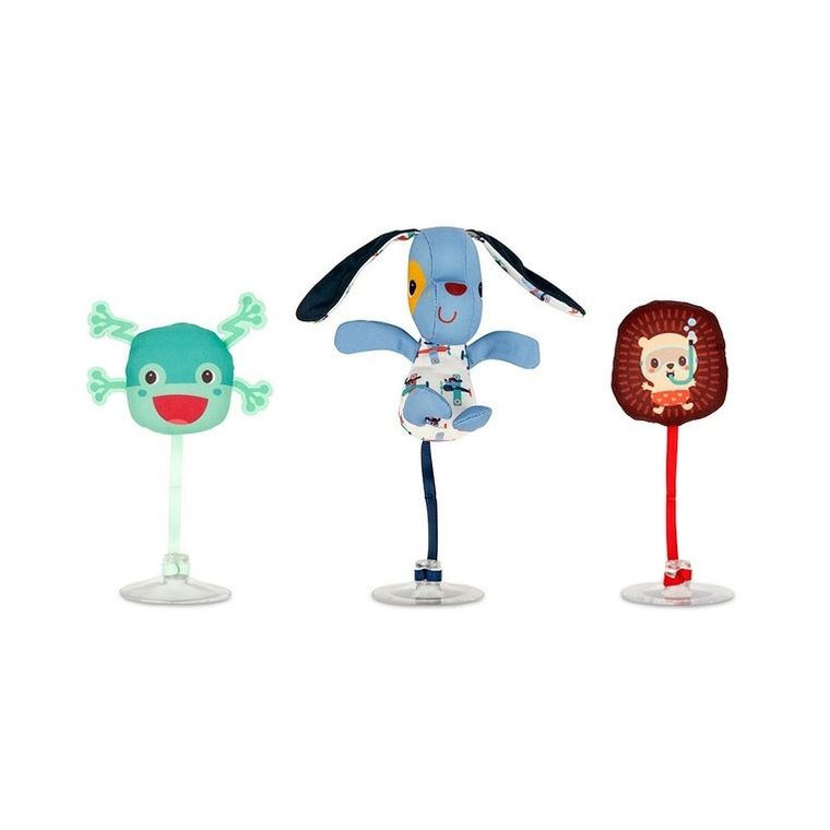 Lilliputiens, Piesek Jules, zestaw 3 zabawek do kąpieli z przyssawkami, 3m+