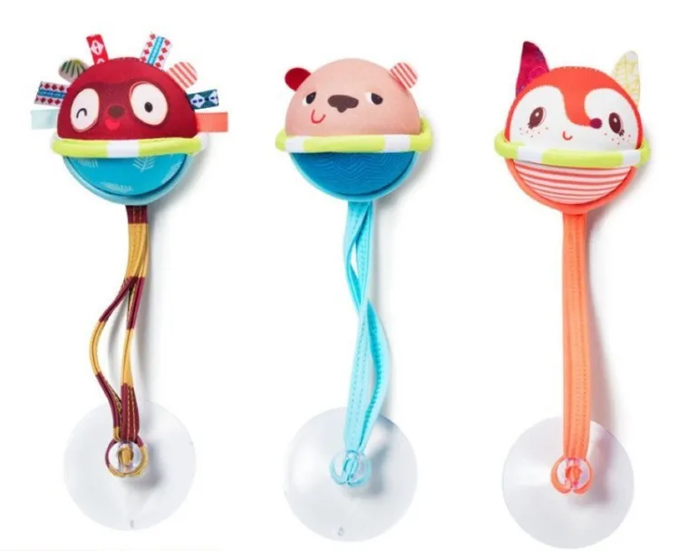 Lilliputiens, zestaw 3 piłeczek do kąpieli z przyssawkami, 3m+