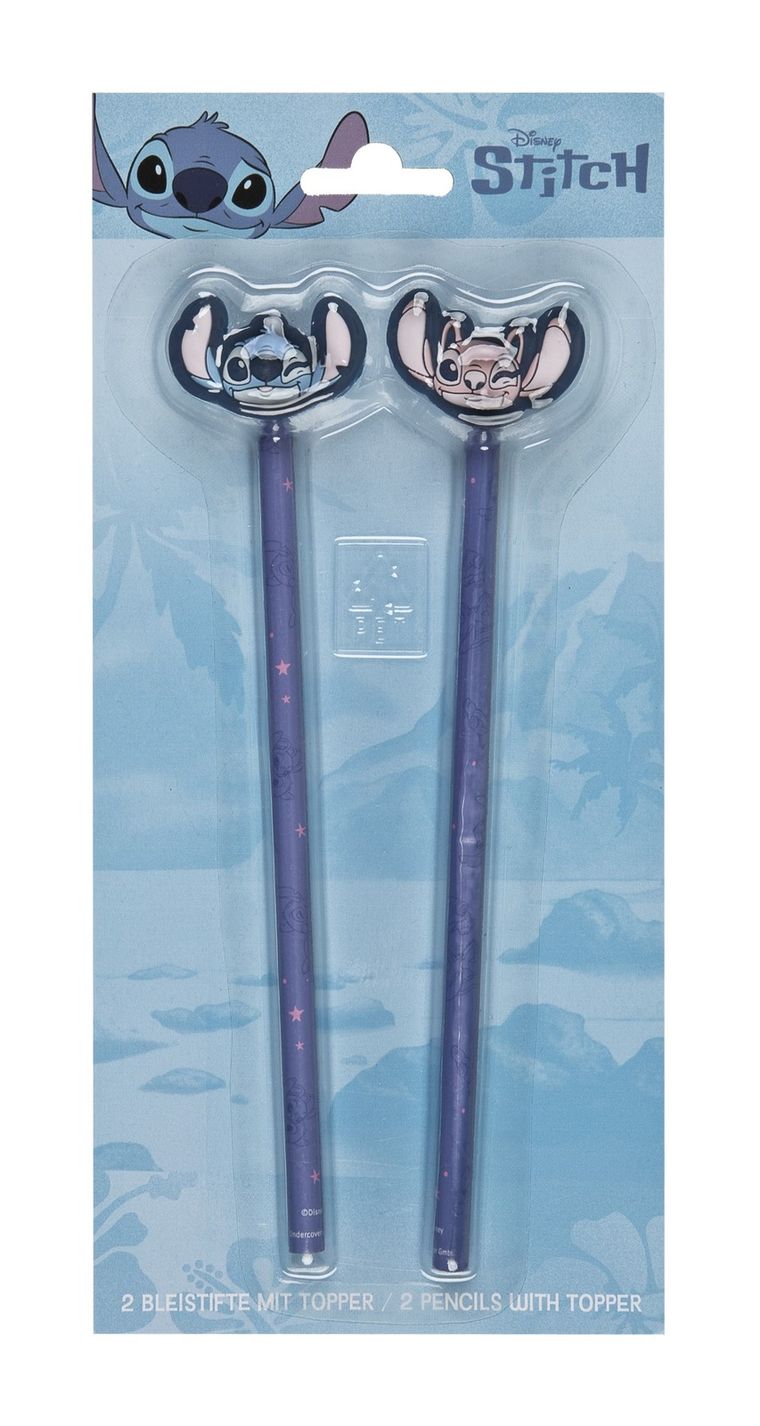 Lilo i Stitch, ołówki z nakładkami, 2 szt.