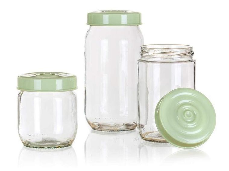 Linzi, szklane słoiki, zielone, 3 szt.