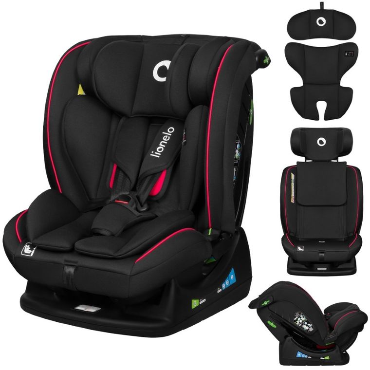 Lionelo, Aart, i-Size, fotelik samochodowy, black carbon red, 40-150 cm