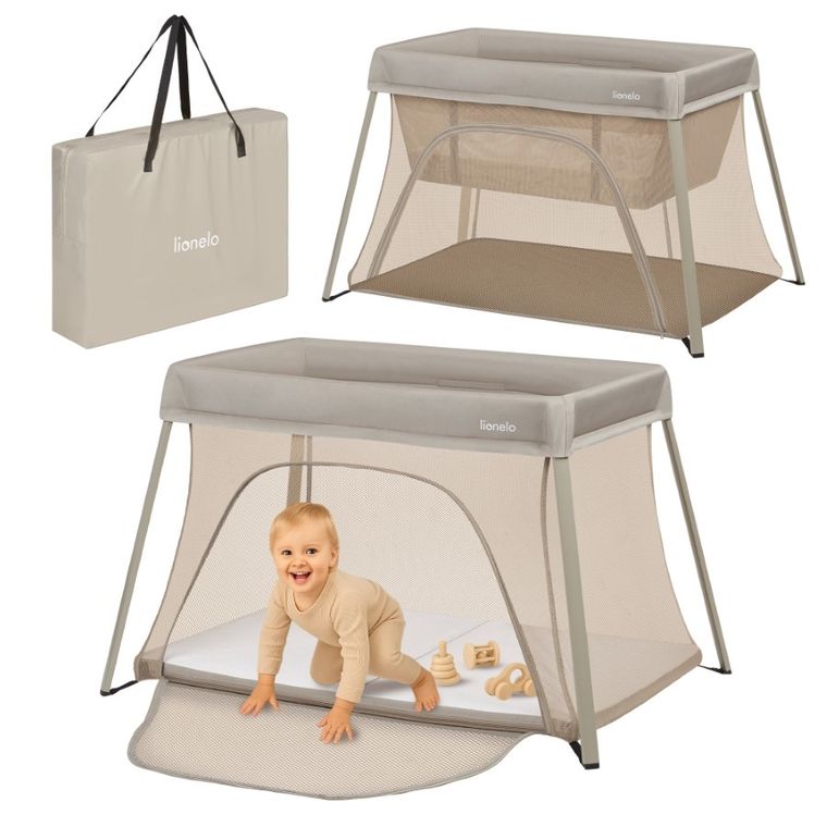 Lionelo, Alice, łóżeczko turystyczne, 3w1, Beige Olive