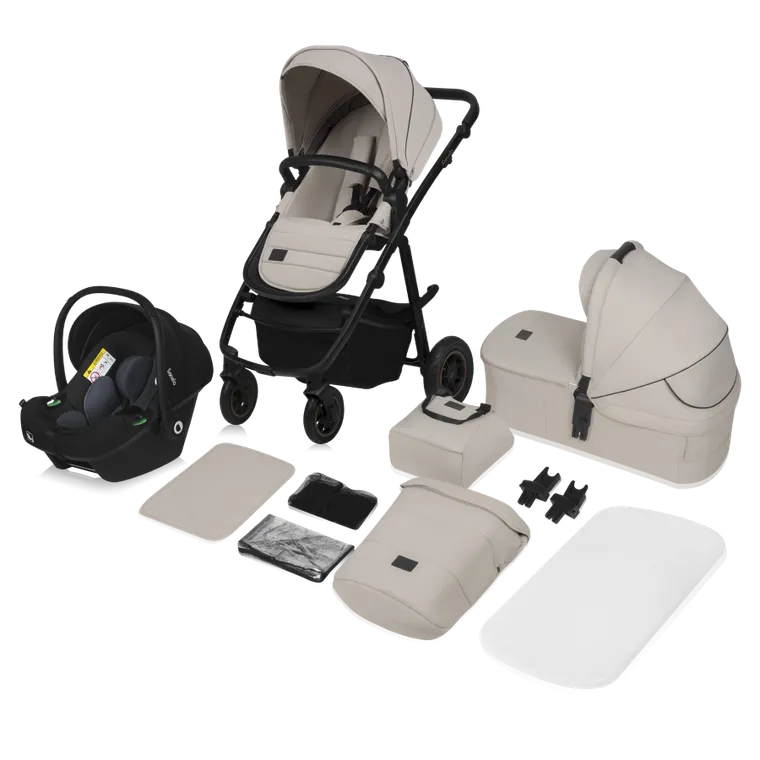 Lionelo, Amber Plus, wózek wielofunkcyjny 3w1, Beige Sand