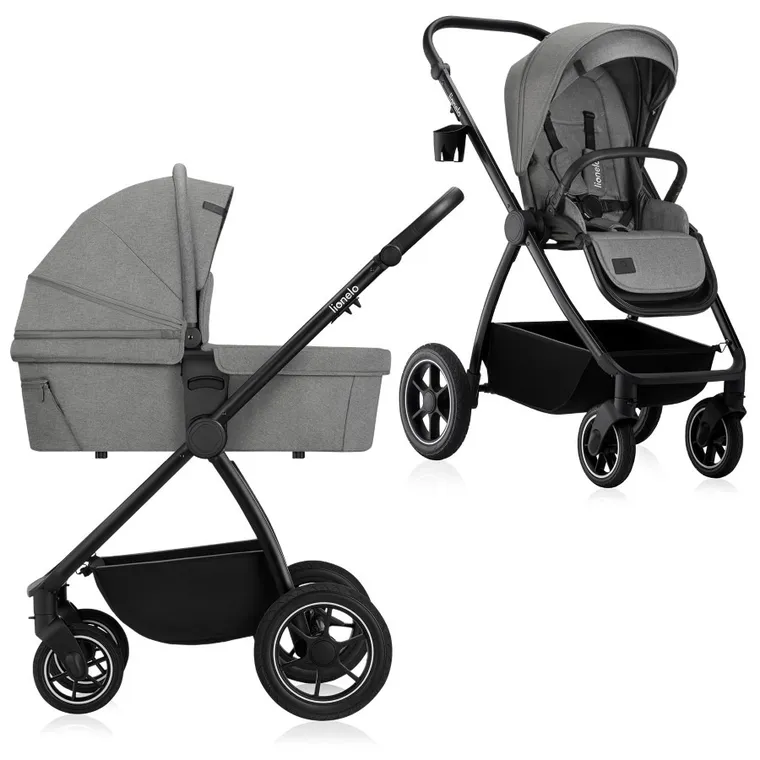 Lionelo, Meril, wózek wielofunkcyjny, 2w1, Grey Stone