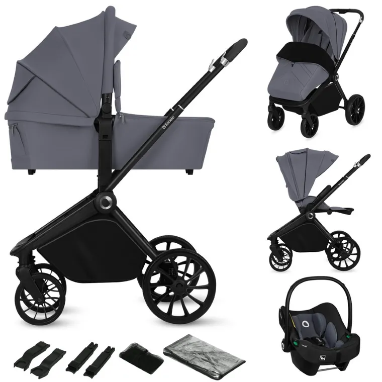 Lionelo, Mika Plus, wózek wielofunkcyjny, 3w1, Grey Stone