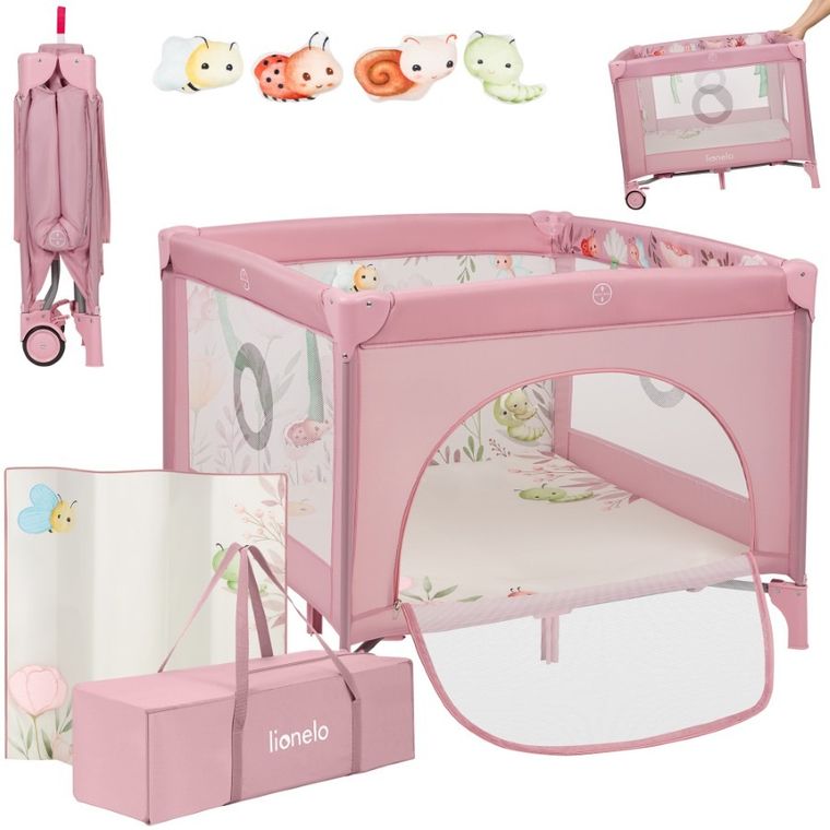 Lionelo, Mille Plus, kojec wielofunkcyjny, pink