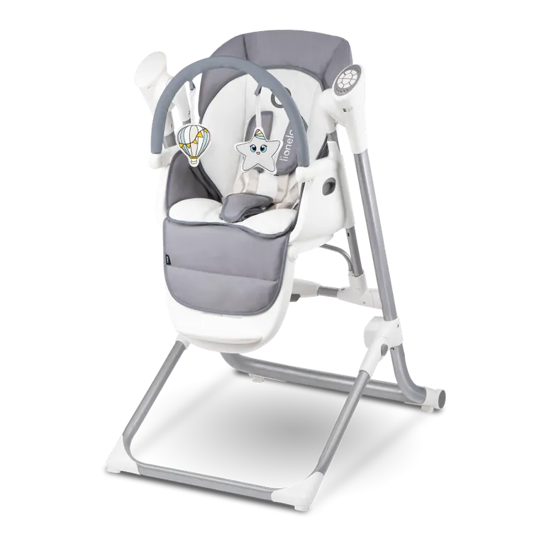 Lionelo, Niles, krzesełko do karmienia, bujaczek, grey
