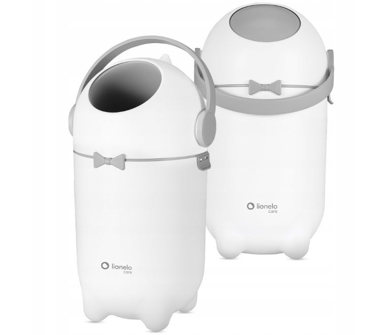 Lionelo, Purebin, kosz na pieluchy, biały, 10l