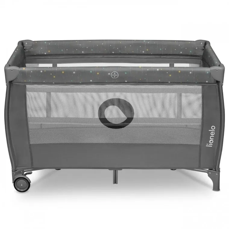 Lionelo, Stefi Plus, łóżeczko turystyczne, dwupoziomowe, składane, Grey Multicolor