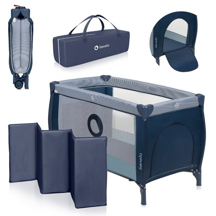 Lionelo, Sven Plus, łóżeczko turystyczne, Blue Navy