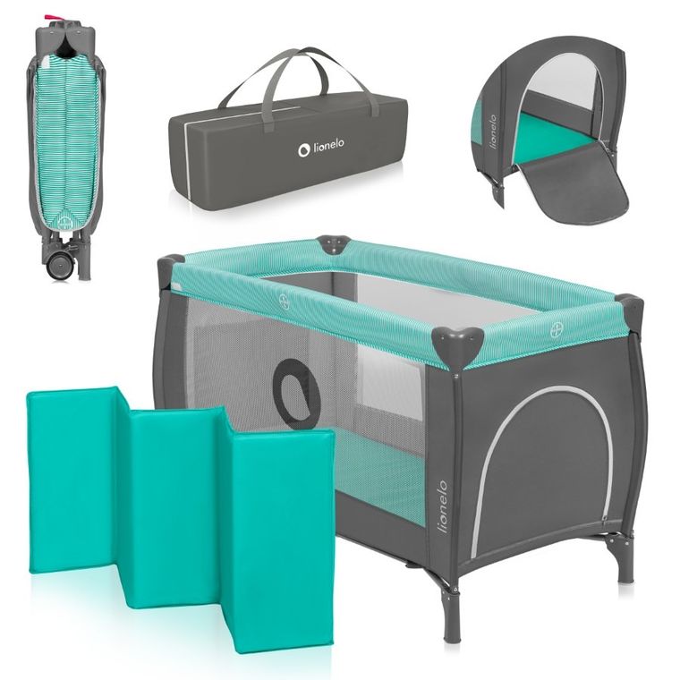 Lionelo, Sven Plus, łóżeczko turystyczne, Turquoise