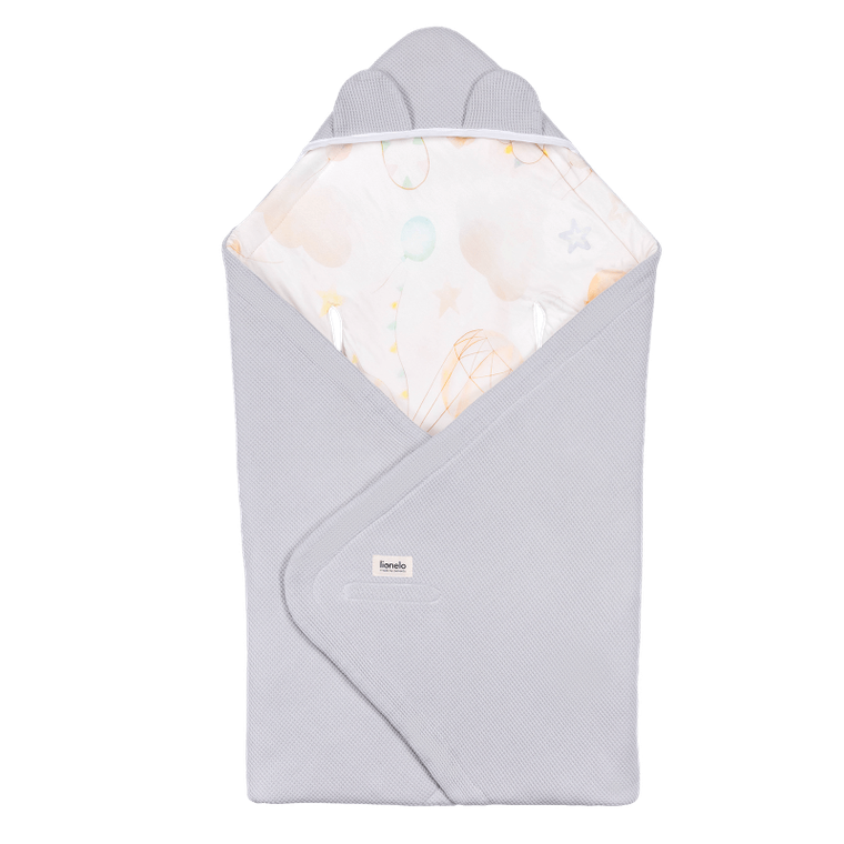 Lionelo, Travel Swaddle Blanket, otulacz do fotelika, Grey Balloon