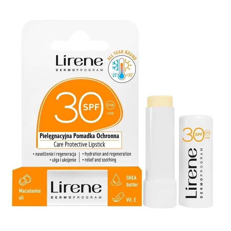 Lirene, pielęgnacyjna pomadka ochronna SPF30, 4.6g