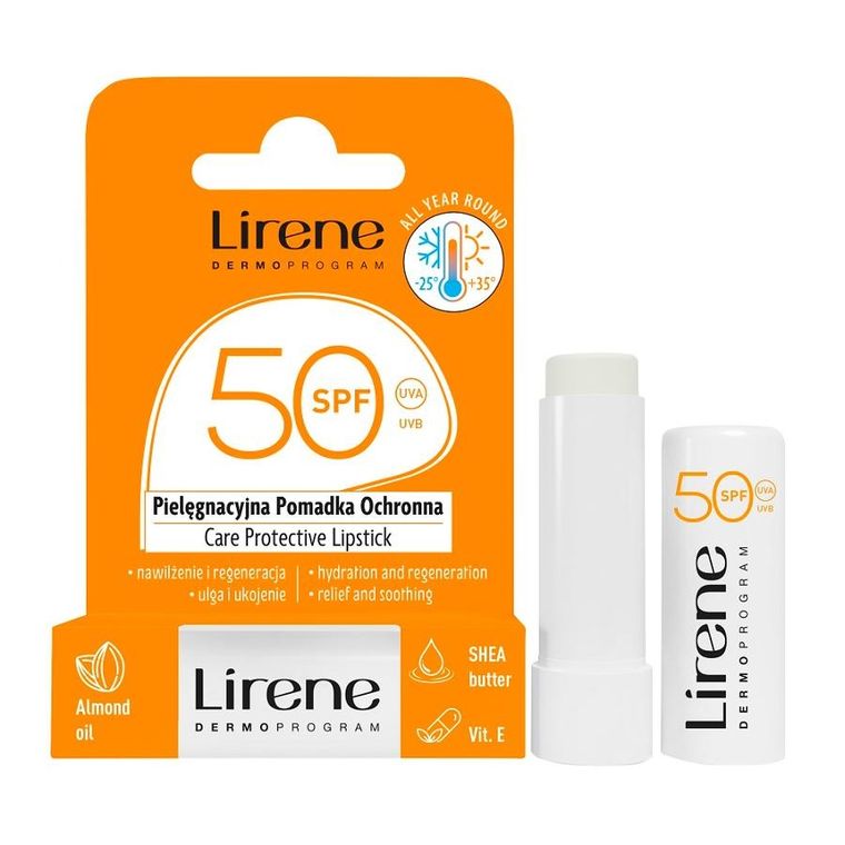 Lirene, pielęgnacyjna pomadka ochronna SPF50, 4.6g