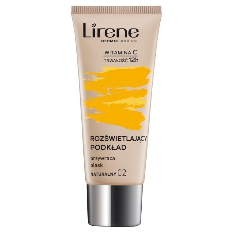 Lirene, podkład rozświetlający przywracający skórze blask, 02 Naturalny, 30 ml