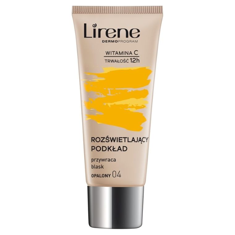 Lirene, podkład rozświetlający przywracający skórze blask, 04 Opalony, 30 ml
