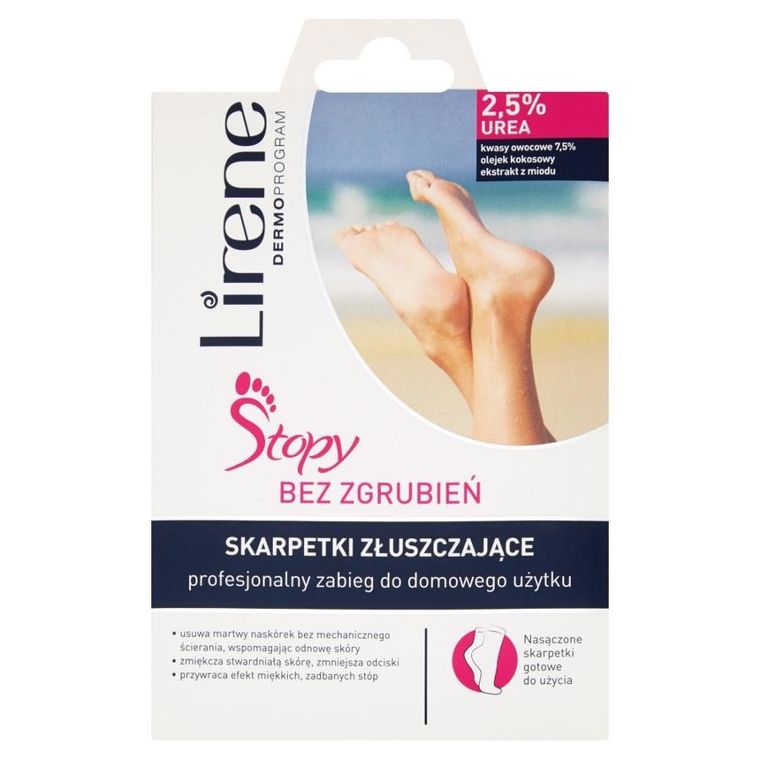 Lirene, skarpetki złuszczające, profesjonalny zabieg do domowego użytku