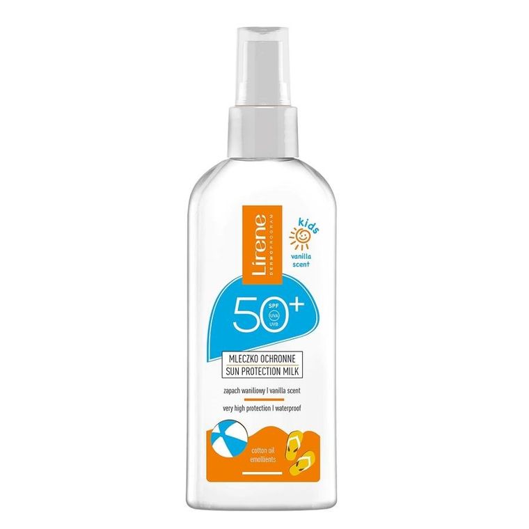 Lirene, Sun Kids, mleczko ochronne dla dzieci o zapachu waniliowym, SPF50+, 150 ml