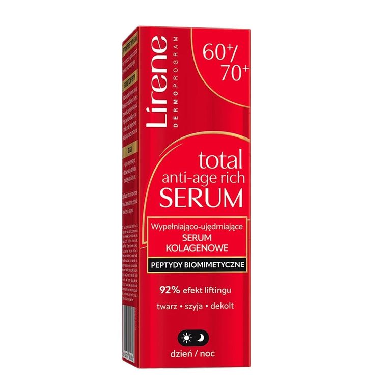 Lirene, wypełniająco-ujędrniające serum kolagenowe 60/70+, 30 ml