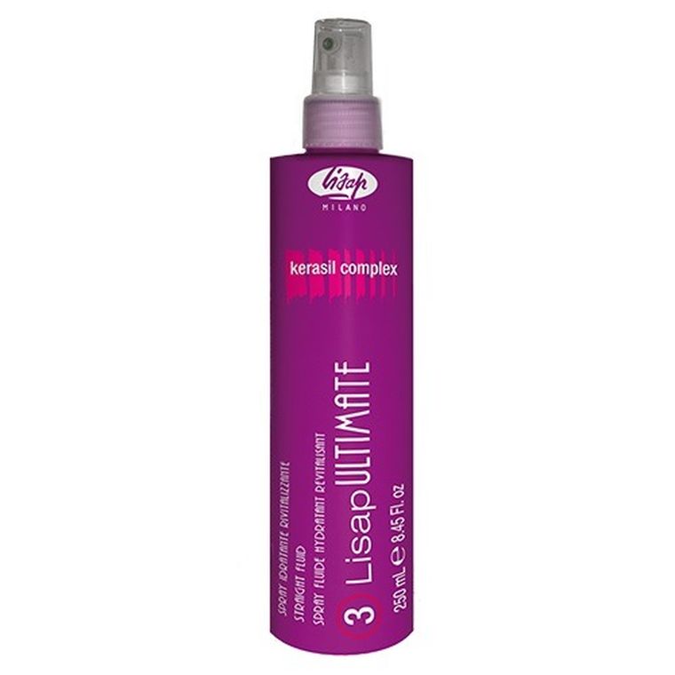 Lisap Milano, Ultimate 3 Straight Fluid, spray termoochronny do prostowania włosów, 250 ml
