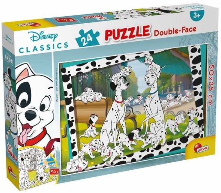 Lisciani, 101 dalmatyńczyków, puzzle dwustronne, 24 elementy