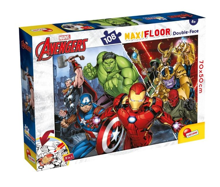Lisciani, Avengers, puzzle dwustronne, 108 elementów