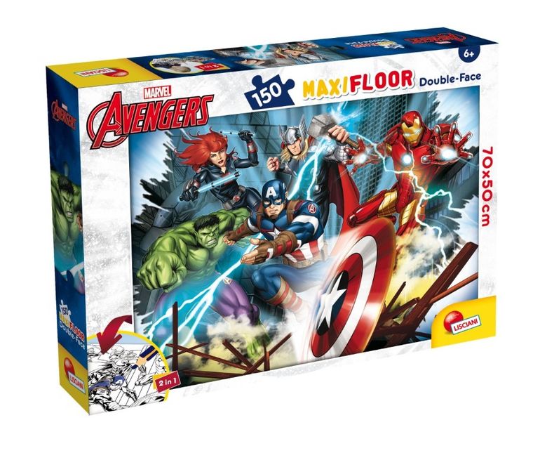 Lisciani, Avengers, puzzle dwustronne, 150 elementów