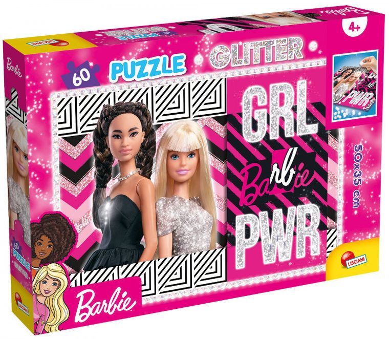 Lisciani, Barbie, Glitter, Girl squad! puzzle, 60 elementów