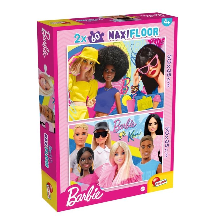 Lisciani, Barbie, Maxifloor, puzzle, 2w1, 60 elementów