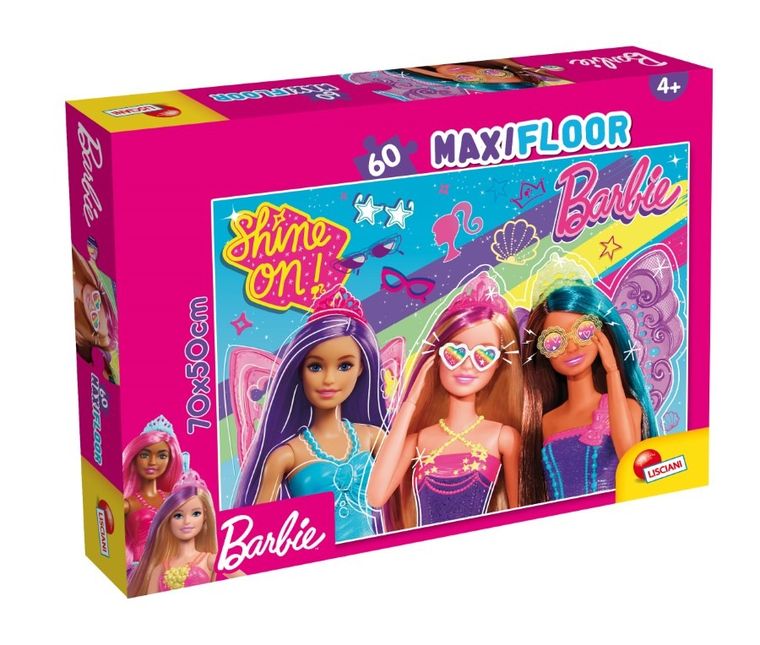 Lisciani, Barbie, Maxifloor, puzzle, 60 elementów