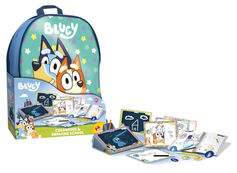 Lisciani, Bluey, Szkoła rysowania, zestaw kreatywny z plecakiem