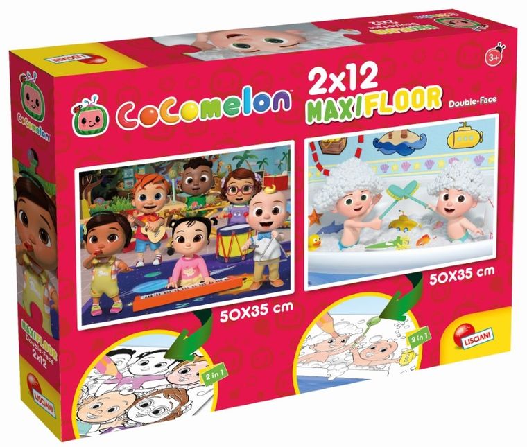 Lisciani, CoComelon, Czas coś zbudować, dwustronne puzzle podlogowe, 2-12 elementów