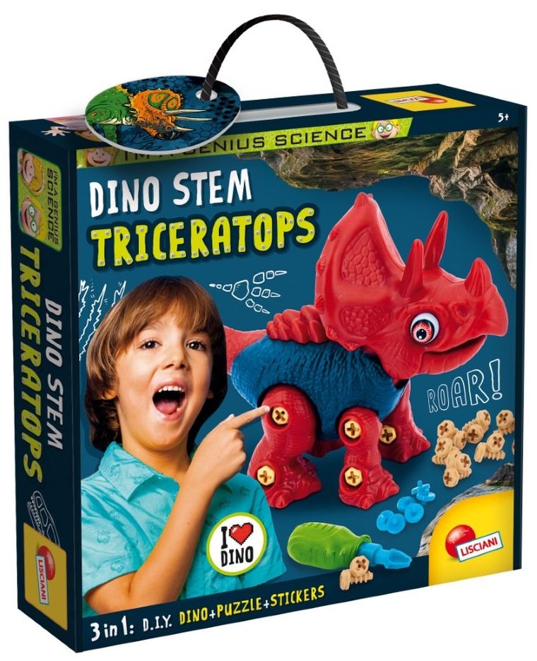 Lisciani, I'm a Genius, Dino Stem, Triceratops, zestaw edukacyjny
