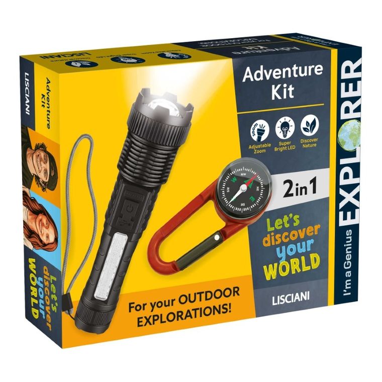 Lisciani, I'm a Genius, Explorer, Adventure Kit, latarka z kompasem