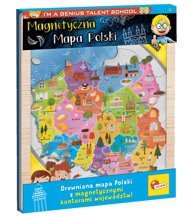Lisciani, I'm a genius, magnetyczna mapa Polski