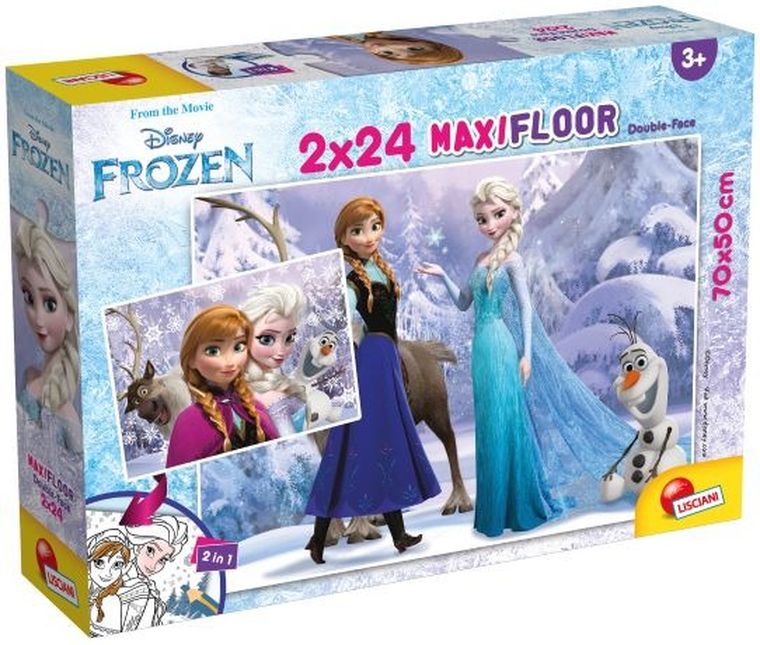 Lisciani, Kraina Lodu, puzzle 2w1 maxi double-face