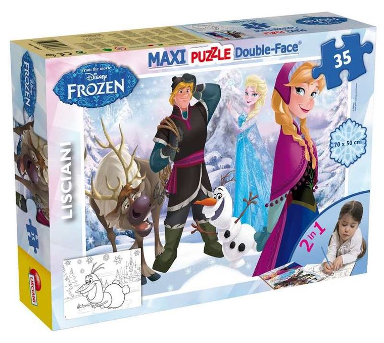 Lisciani, Kraina Lodu, puzzle dwustronne maxi V2, 35 elementów