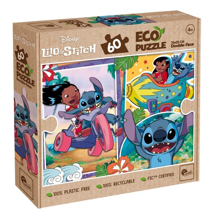 Lisciani, Lilo i Stitch, Eko, puzzle dwustronne, 60 elementów