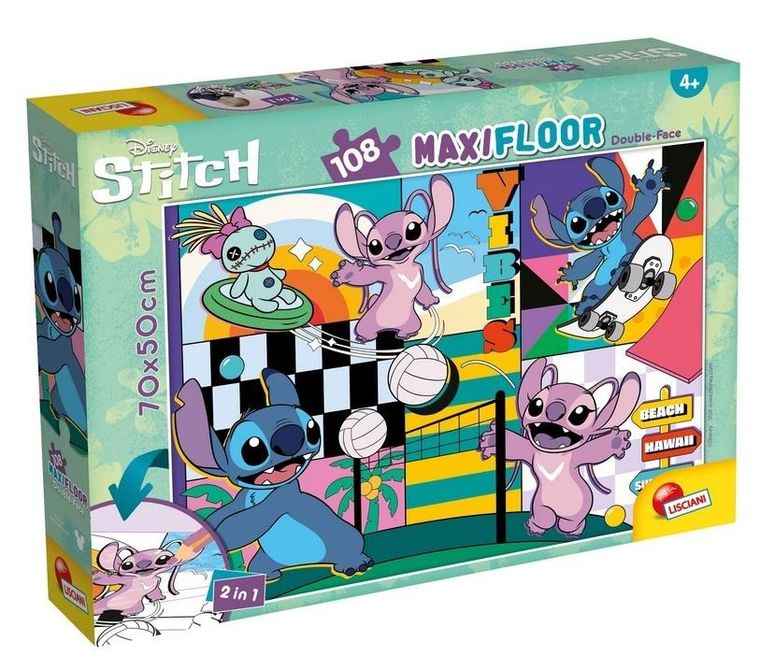 Lisciani, Lilo i Stitch, Maxifloor, puzzle, 108 elementów
