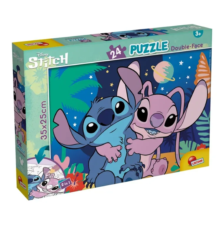 Lisciani, Lilo i Stitch, puzzle dwustronne, 24 elementy