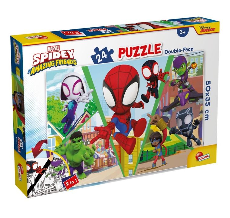 Lisciani, Marvel, Spider-Man, Spidey, puzzle dwustronne, 24 elementy