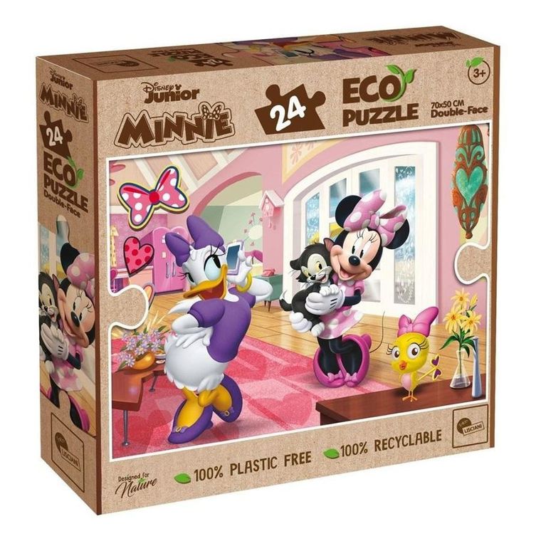 Lisciani, Minnie, dwustronne eko, puzzle, 24 elementy