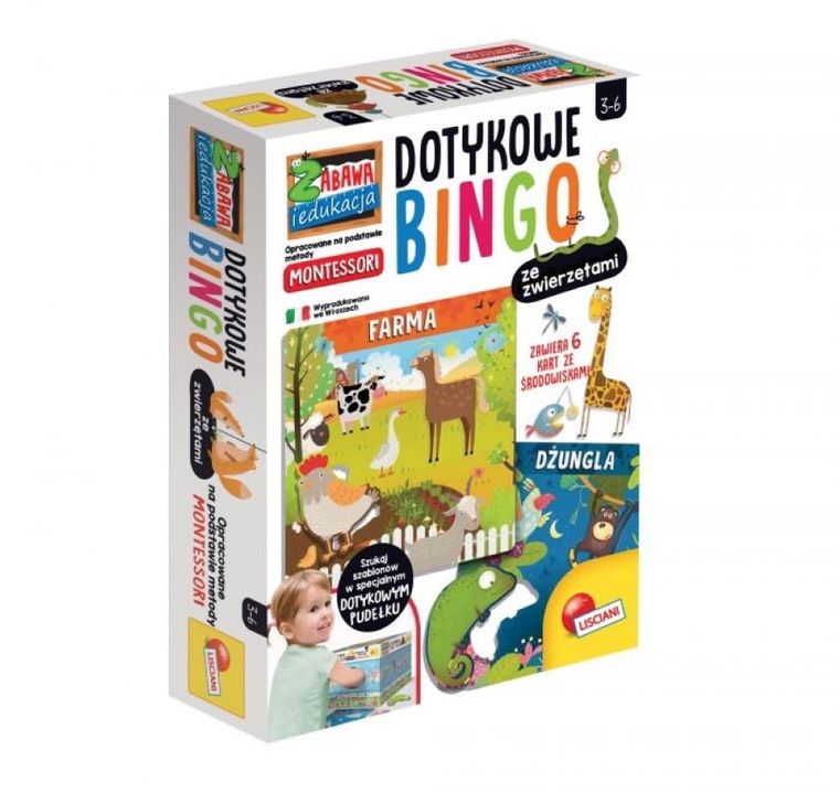 Lisciani, Montessori Plus, dotykowe bingo ze zwierzętami