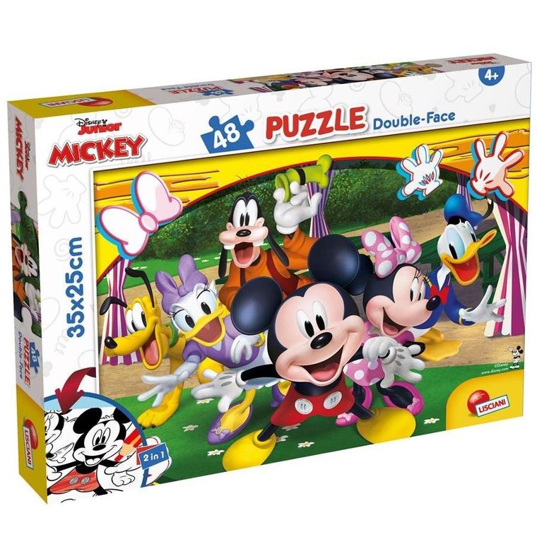 Lisciani, Myszka Miki, puzzle dwustronne, 48 elementów
