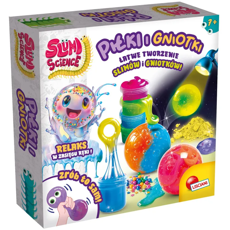 Lisciani, Slumi Science, Piłki i gniotki, zestaw do tworzenia gniotków i slime