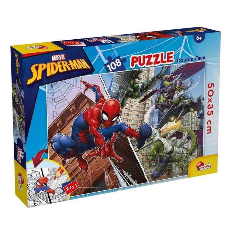 Lisciani, Spider-Man, puzzle dwustronne, 108 elementów