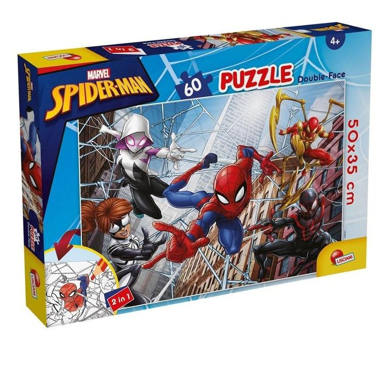 Lisciani Puzzle Double Face 60 Pièces – Princesses, Coloriable Au Dos, Fabriqué En Italie (50 X 35 Cm)