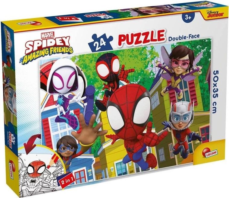 Lisciani, Spidey i super-kumple, puzzle dwustronne, 24 elementy