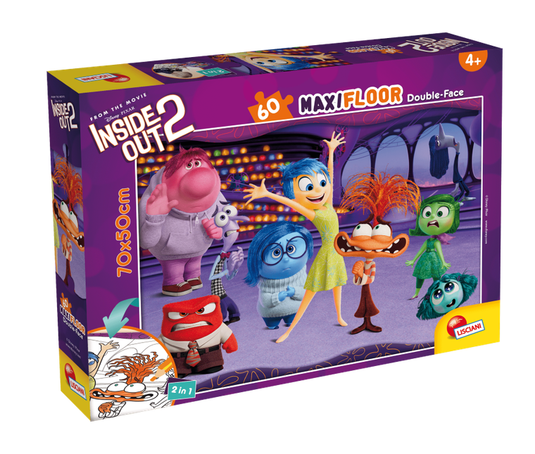 Lisciani, W głowie się nie mieści 2, puzzle podłogowe, dwustronne, maxi floor, 60 elementów